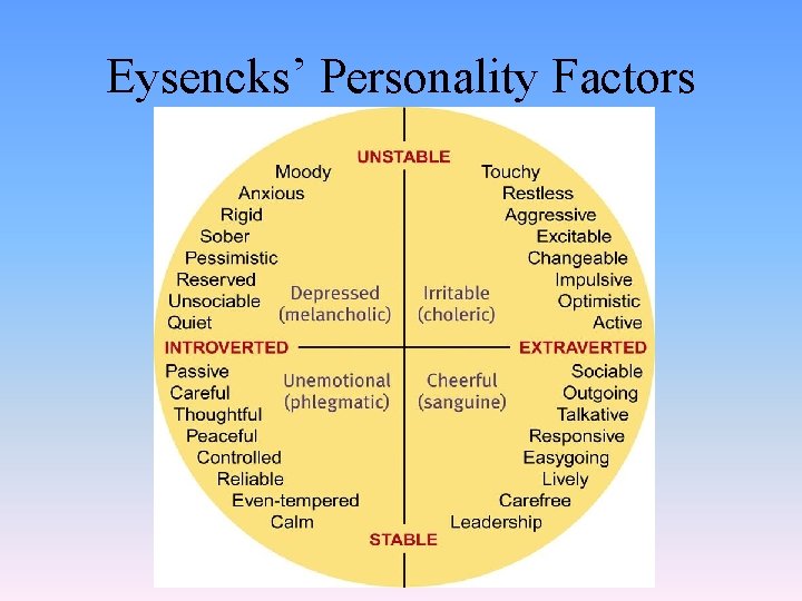 Eysencks’ Personality Factors 