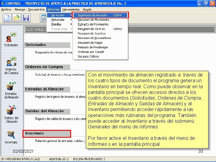 Con el movimiento de almacén registrado a través de los cuatro tipos de documento