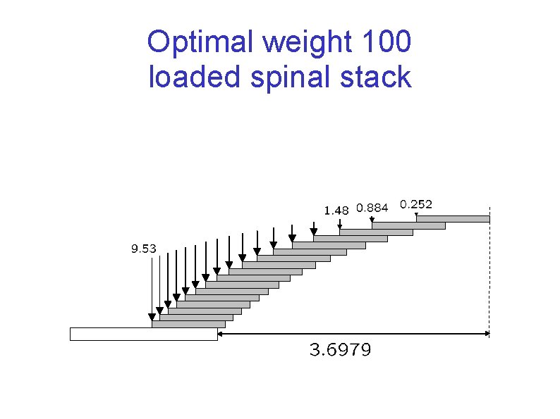 Optimal weight 100 loaded spinal stack 