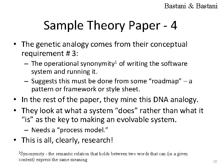 Bastani & Bastani Sample Theory Paper - 4 • The genetic analogy comes from