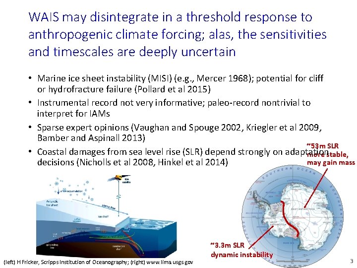 WAIS may disintegrate in a threshold response to anthropogenic climate forcing; alas, the sensitivities