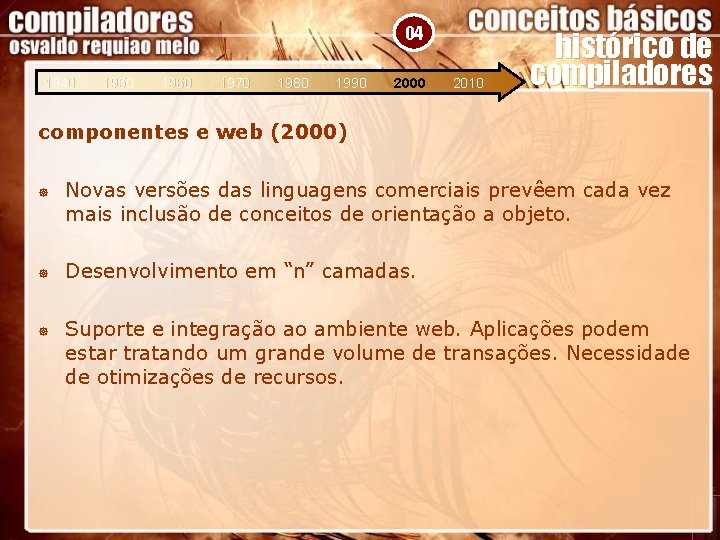 04 1940 1950 1960 1970 1980 1990 2000 2010 histórico de compiladores componentes e