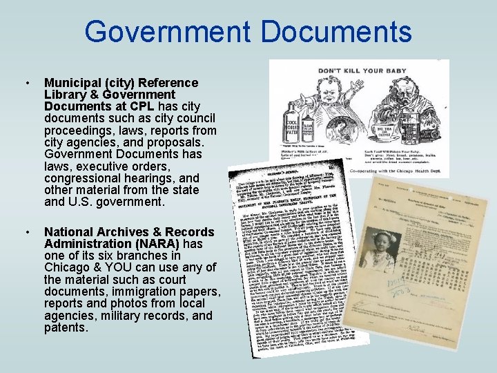 Government Documents • Municipal (city) Reference Library & Government Documents at CPL has city