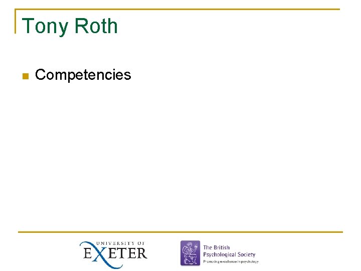 Tony Roth n Competencies 