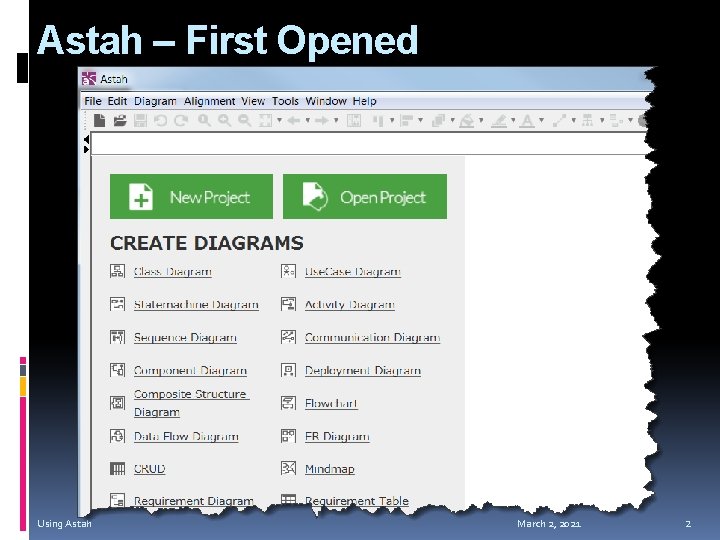 Astah – First Opened Using Astah March 2, 2021 2 