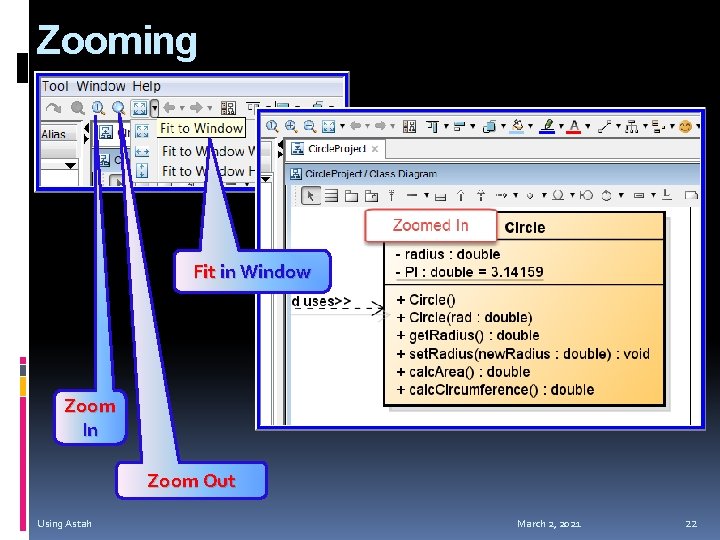 Zooming Zoomed In Fit in Window Zoom In Zoom Out Using Astah March 2,