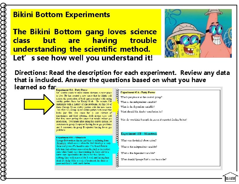 Bikini Bottom Experiments The Bikini Bottom gang loves science class but are having trouble