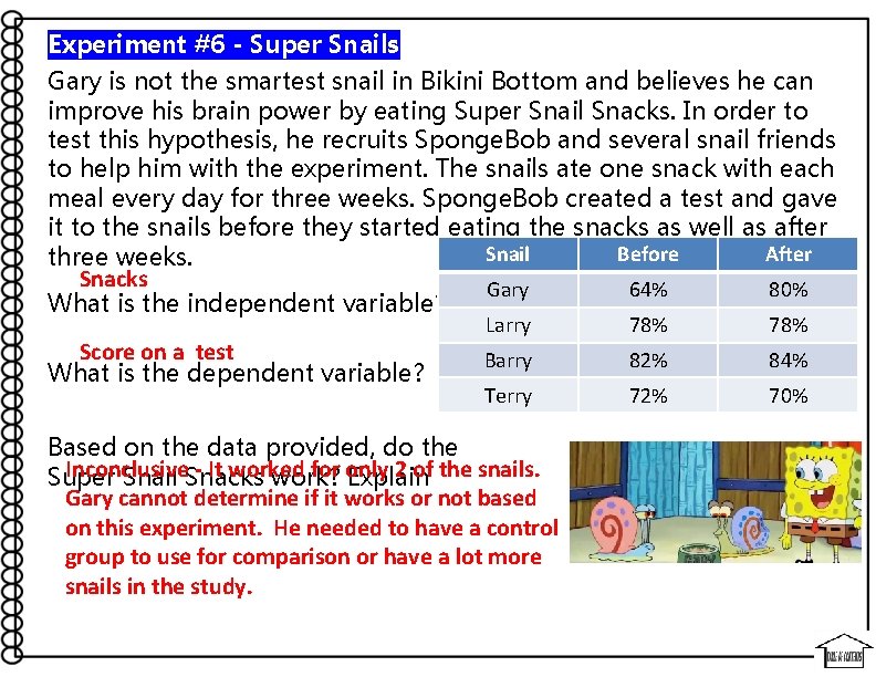 Experiment #6 - Super Snails Gary is not the smartest snail in Bikini Bottom