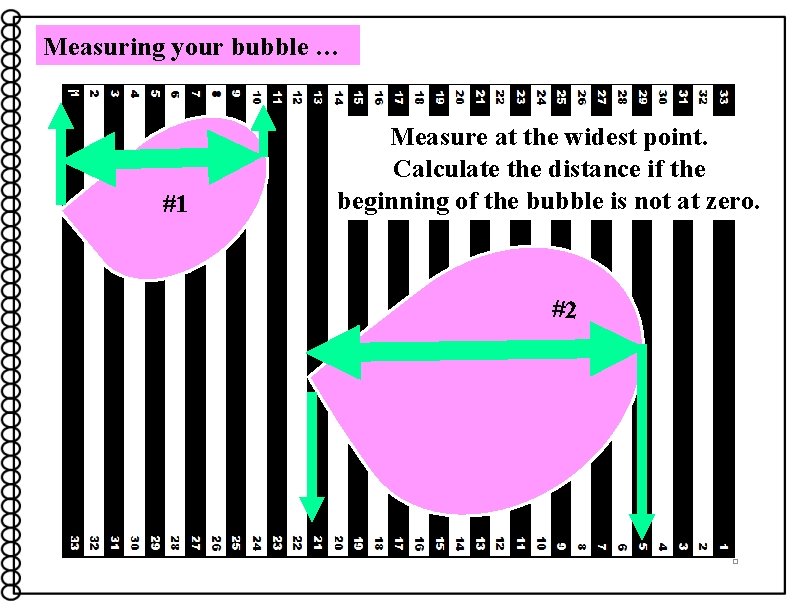 Measuring your bubble … #1 Measure at the widest point. Calculate the distance if