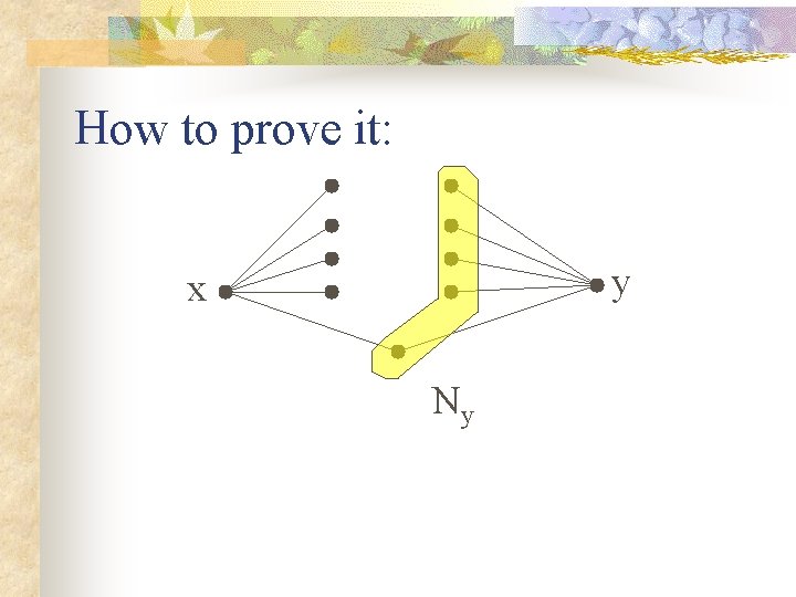 How to prove it: y x Ny 