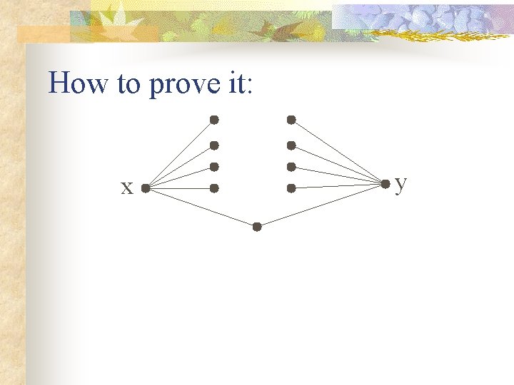 How to prove it: x y 