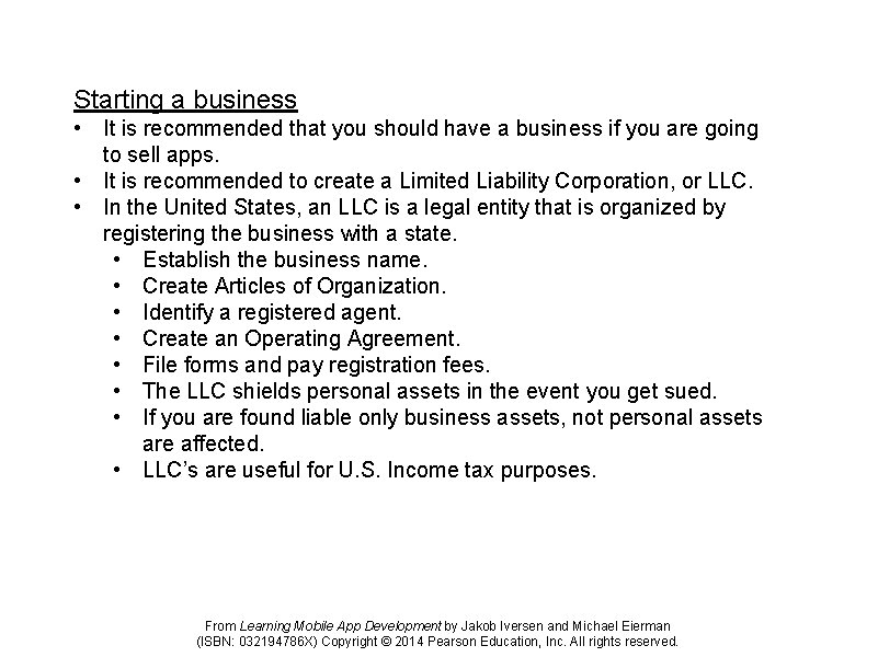 Starting a business • It is recommended that you should have a business if