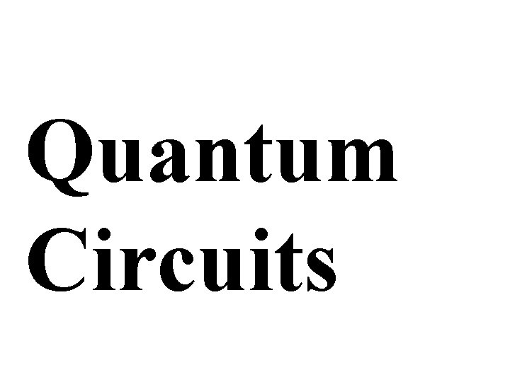 Quantum Circuits 