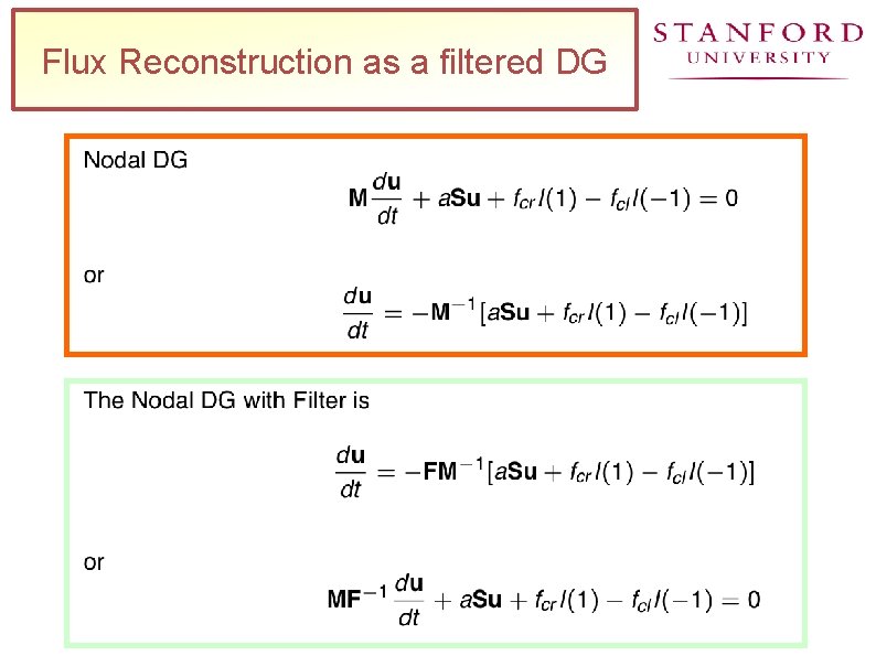 Flux Reconstruction as a filtered DG 