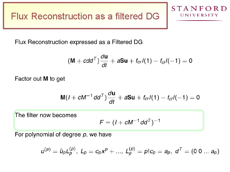 Flux Reconstruction as a filtered DG 