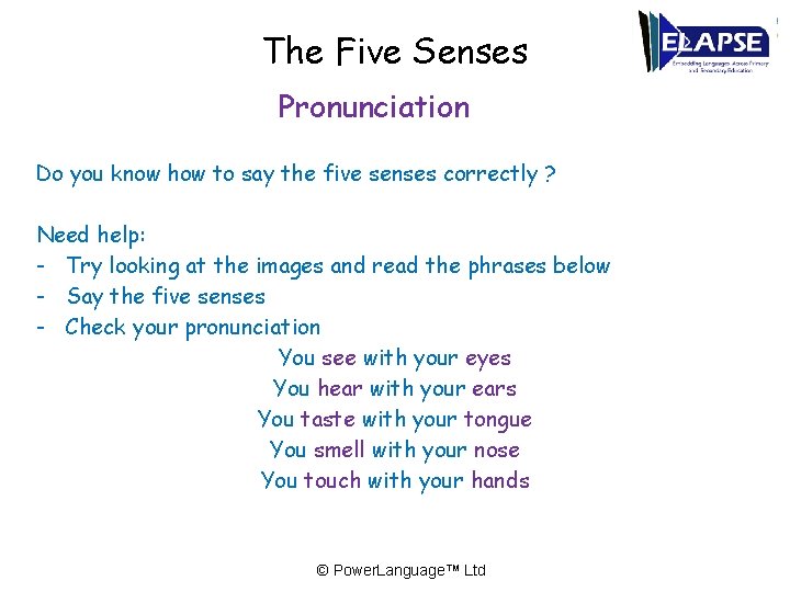The Five Senses Pronunciation Do you know how to say the five senses correctly
