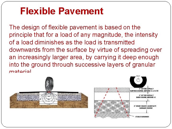Flexible Pavement The design of flexible pavement is based on the principle that for