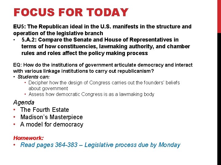 FOCUS FOR TODAY EU 5: The Republican ideal in the U. S. manifests in