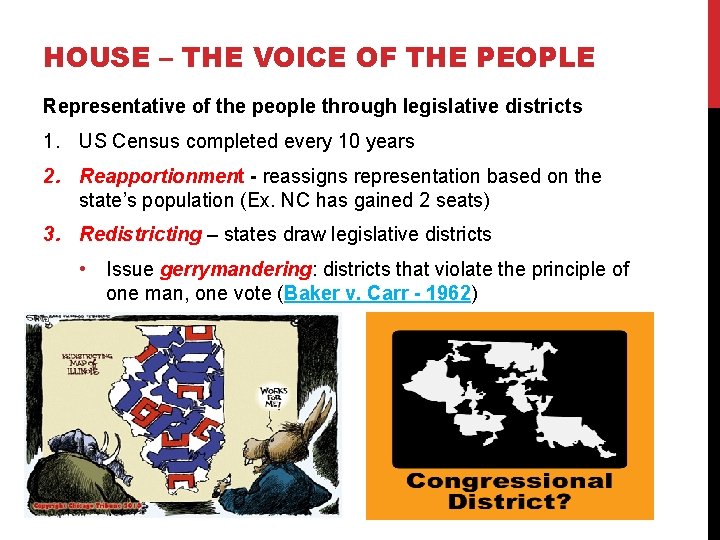 HOUSE – THE VOICE OF THE PEOPLE Representative of the people through legislative districts