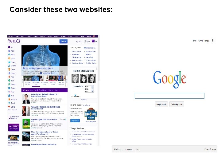Consider these two websites: 