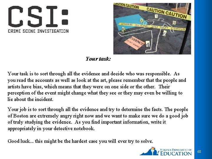 Your task: Your task is to sort through all the evidence and decide who