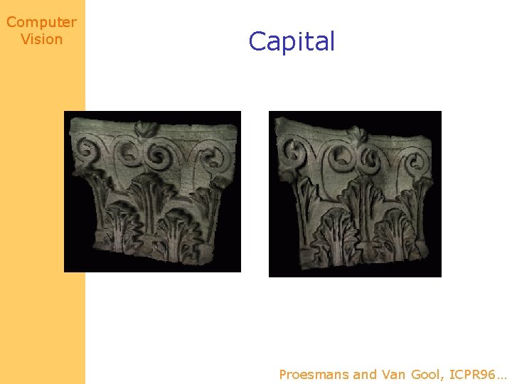 Computer Vision Capital Proesmans and Van Gool, ICPR 96… 