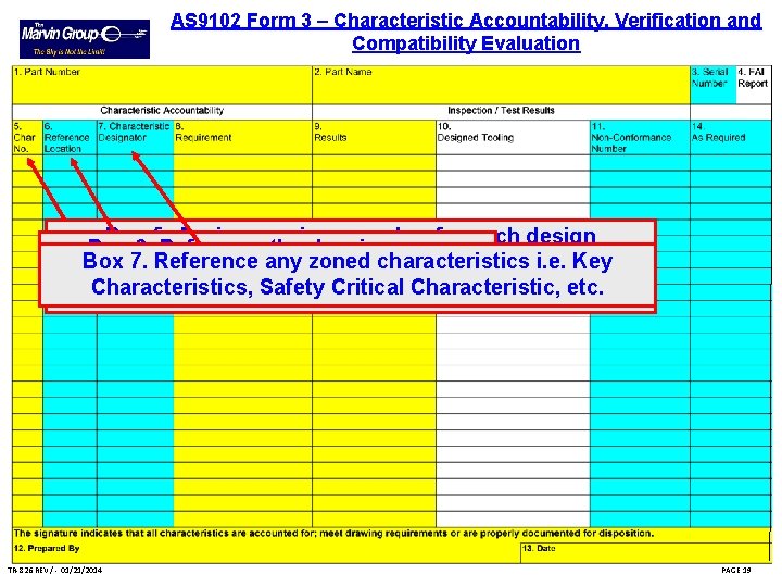 AS 9102 Form 3 – Characteristic Accountability, Verification and Compatibility Evaluation Box 5. Assign AS 9102 Form 3 – Characteristic Accountability, Verification and Compatibility Evaluation Box 5. Assign