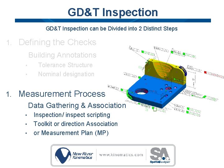GD&T Inspection can be Divided into 2 Distinct Steps 1. Defining the Checks Building GD&T Inspection can be Divided into 2 Distinct Steps 1. Defining the Checks Building