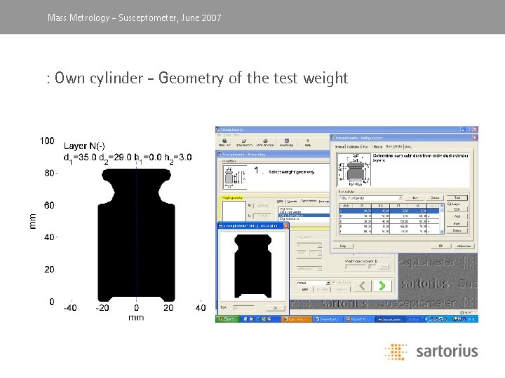 Mass Metrology, -April Susceptometer, 2003 June 2007 : Own cylinder - Geometry of the