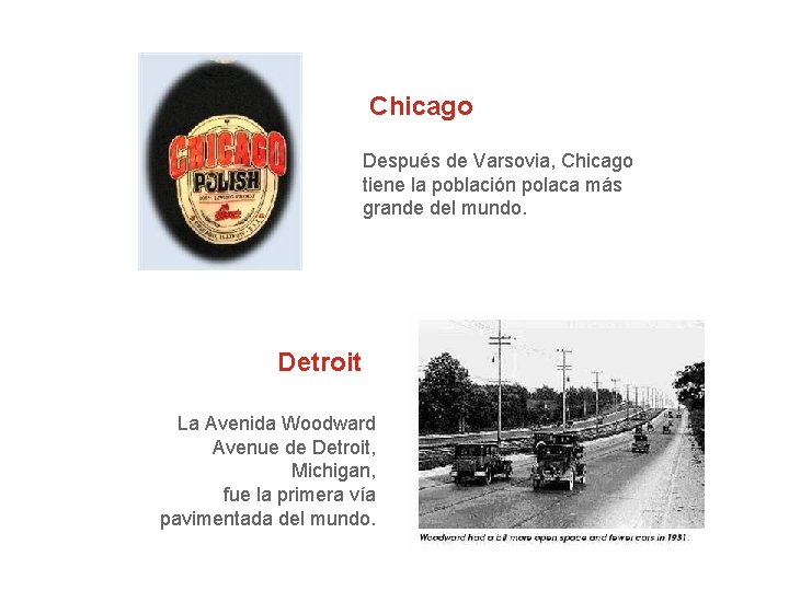 Chicago Después de Varsovia, Chicago tiene la población polaca más grande del mundo. Detroit