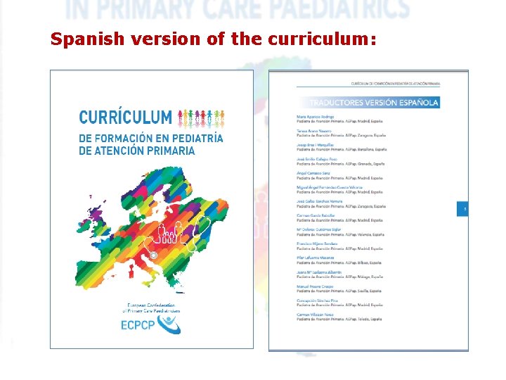 Spanish version of the curriculum: Spanish version of the curriculum: