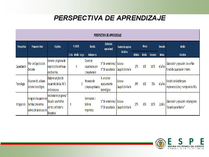 PERSPECTIVA DE APRENDIZAJE 