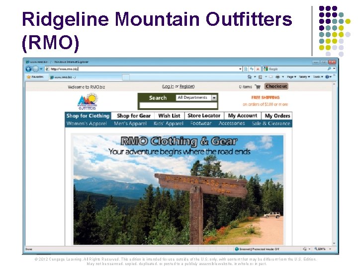 Ridgeline Mountain Outfitters (RMO) Systems Analysis and Design in a Changing World, 6 th