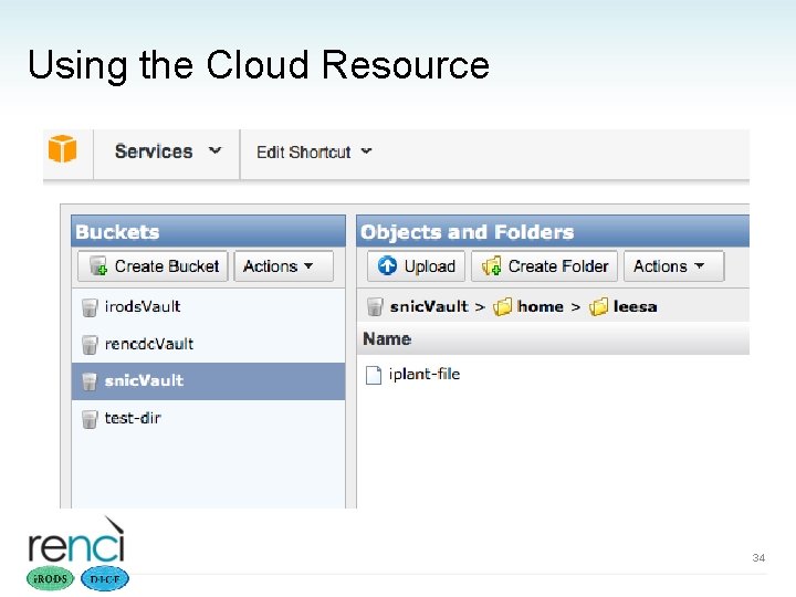 Using the Cloud Resource 34 