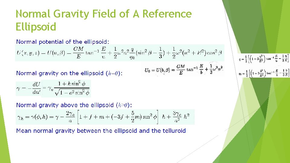 Normal Gravity Field of A Reference Ellipsoid 