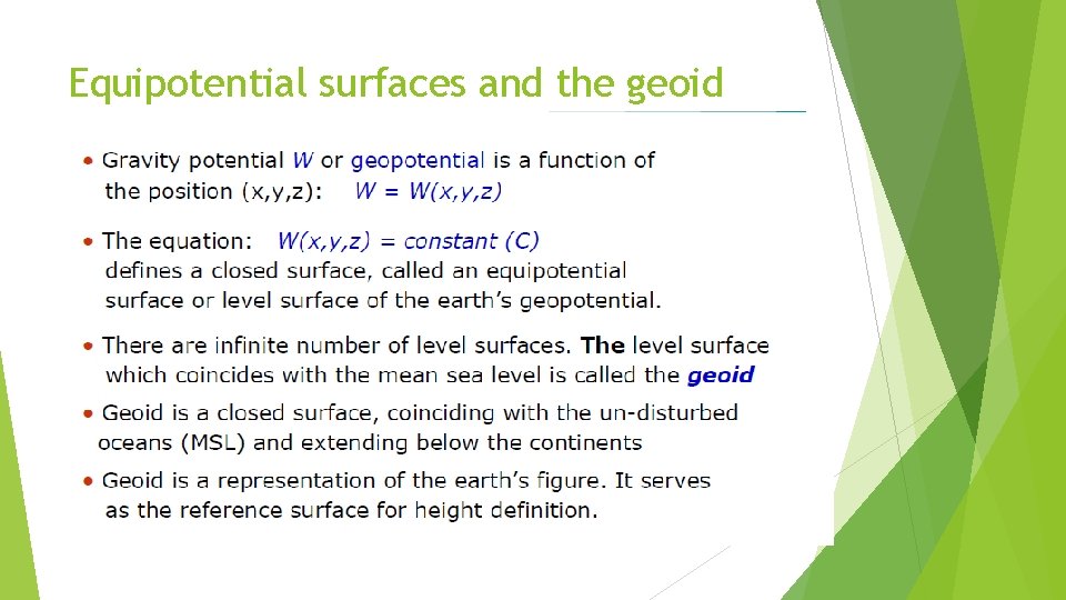 Equipotential surfaces and the geoid 