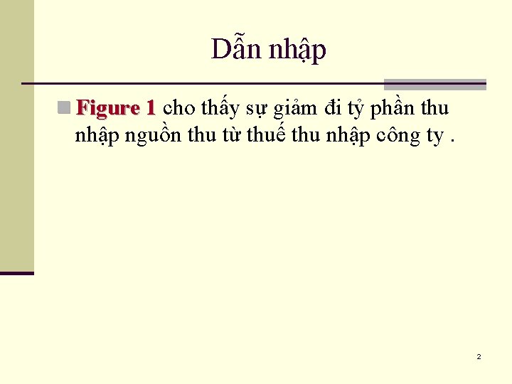 Dẫn nhập n Figure 1 cho thấy sự giảm đi tỷ phần thu nhập