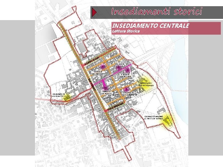 Insediamenti storici INSEDIAMENTO CENTRALE Lettura Storica 