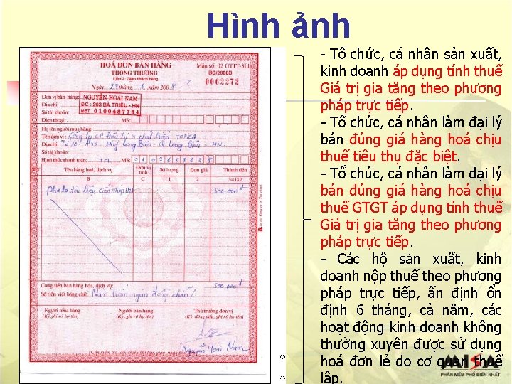 Hình ảnh - Tổ chức, cá nhân sản xuất, kinh doanh áp dụng tính