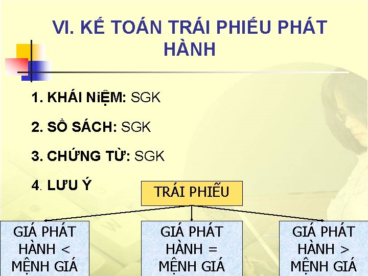 VI. KẾ TOÁN TRÁI PHIẾU PHÁT HÀNH 1. KHÁI NiỆM: SGK 2. SỔ SÁCH: