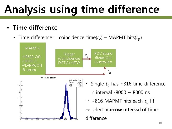 Analysis using time difference § Time difference MAPMTs -H 8500 C 03 -H 8500