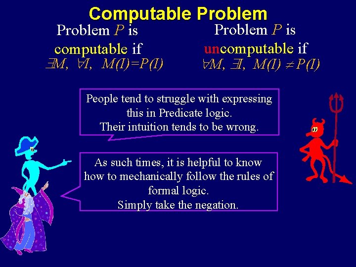 Computable Problem P is computable if M, I, M(I)=P(I) Problem P is uncomputable if