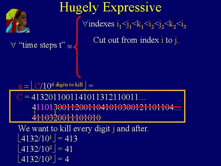 Hugely Expressive indexes i 1<j 1<k 1<i 2<j 2<k 2<i 3 “time steps t”