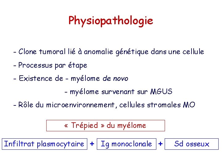 Physiopathologie - Clone tumoral lié à anomalie génétique dans une cellule - Processus par