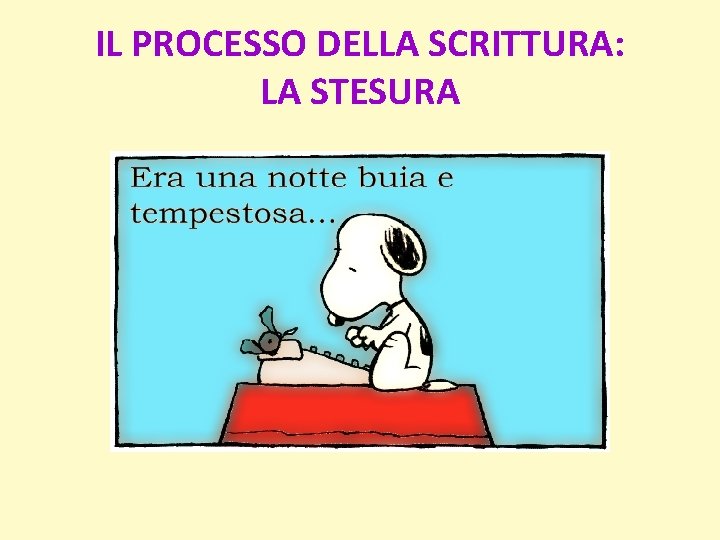 IL PROCESSO DELLA SCRITTURA: LA STESURA 