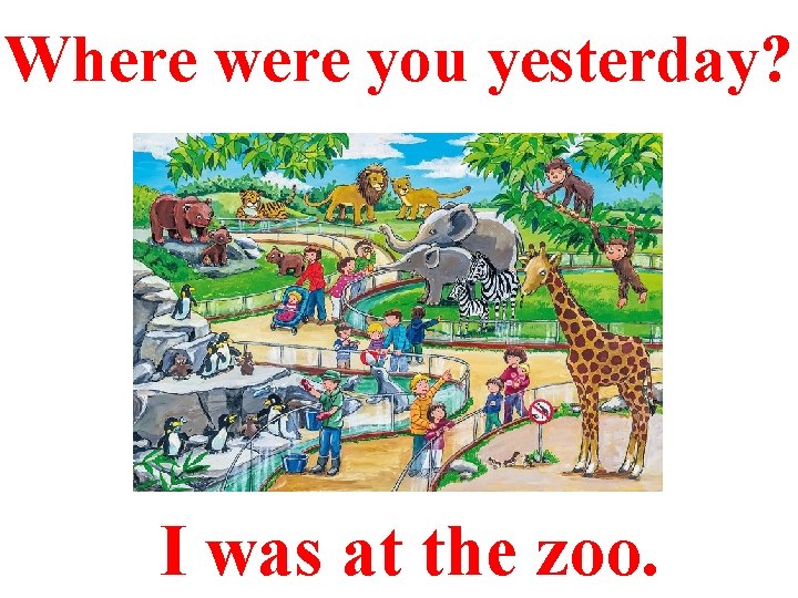 Where were you yesterday? I was at the zoo. 