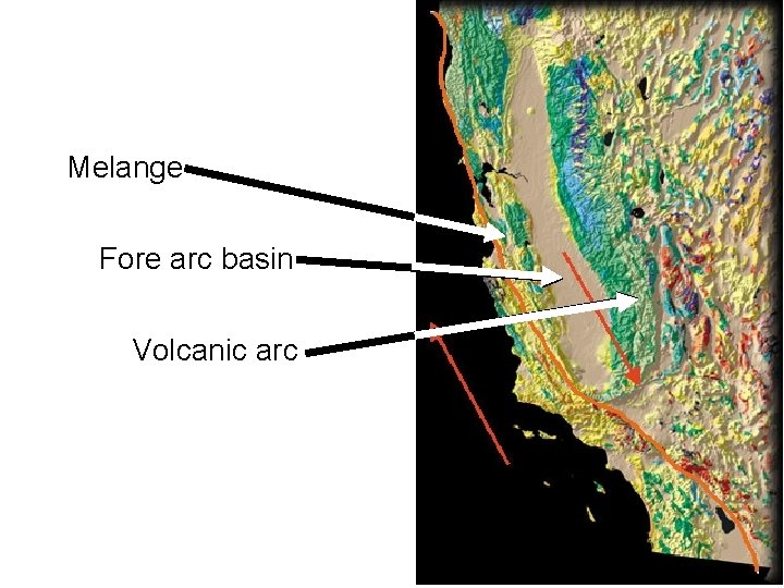 Melange Fore arc basin Volcanic arc 