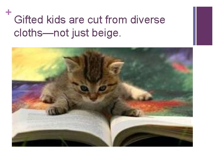 + Gifted kids are cut from diverse cloths—not just beige. 