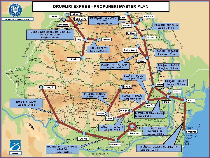 DRUMURI EXPRES - PROPUNERI MASTER PLAN Halmeu Petea Baia Mare MINISTERUL TRANSPORTURILOR Satu Mare