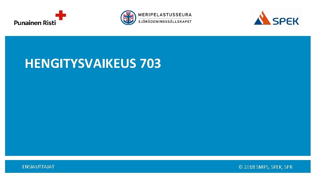 HENGITYSVAIKEUS 703 ENSIAUTTAJAT © 2018 SMPS, SPEK, SPR 
